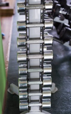 Spor salonundaki dambıllar.