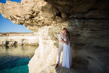 Çift sevgi sahil romantik beraberlik kavramı
