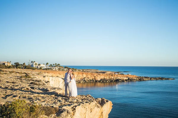 Couple Amour Plage Romance Ensemble Concept — Photo