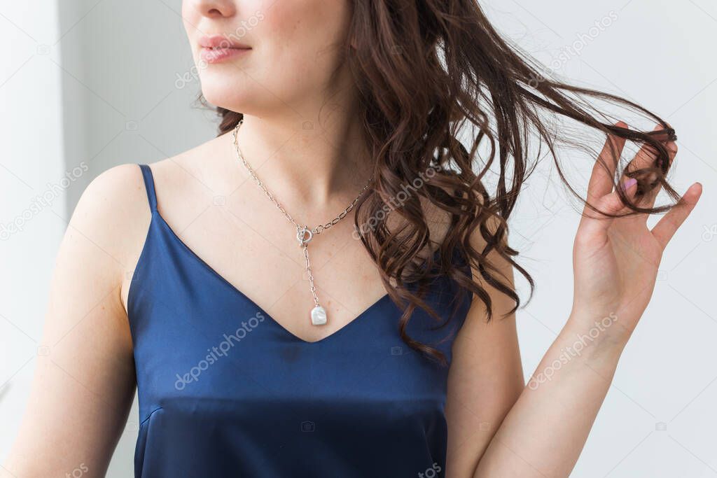 Close-up of woman wearing a Jewelry, bijouterie and accessories.