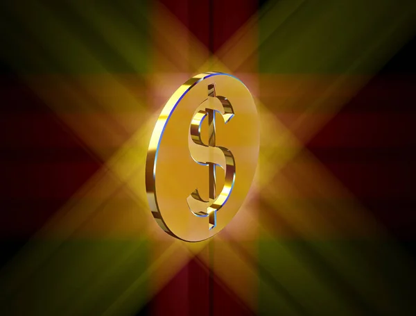 Золотий символ долар — стокове фото
