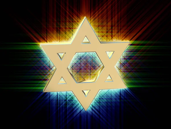 Bland strålar av gold Star of David — Stockfoto