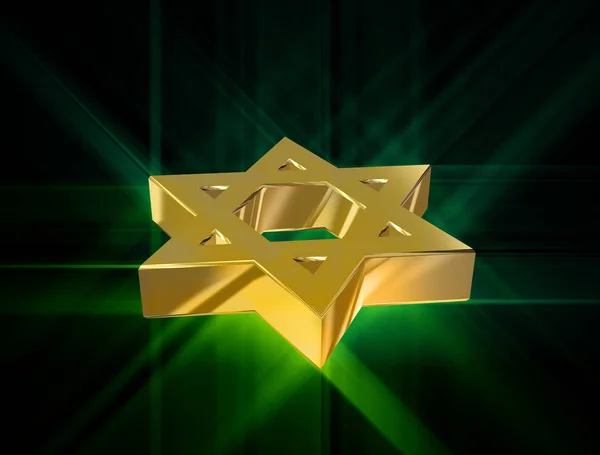Mezi paprsky gold Star of David — Stock fotografie