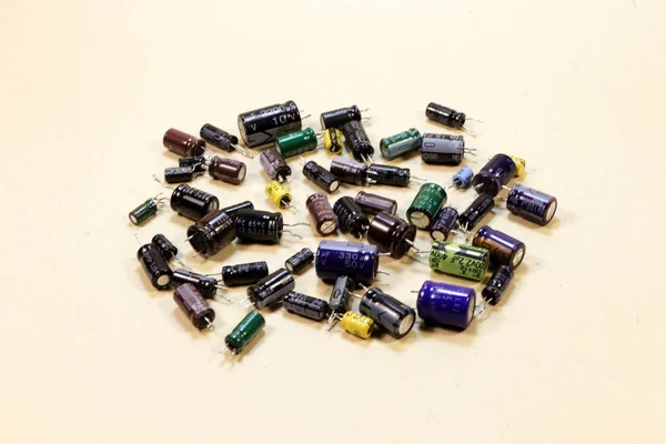 Radio components - a set of capacitors — Stock Photo, Image
