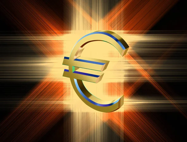 Moeda de símbolo euro — Fotografia de Stock