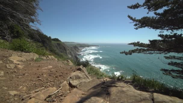 Esquerda rolando dolly tiro acima da costa de Big Sur — Vídeo de Stock