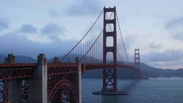 Tid förflutit över Golden Gate-bron och bay — Stockvideo
