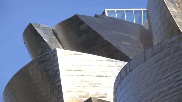 Detailní záběr Bilbao Guggenheim — Stock video