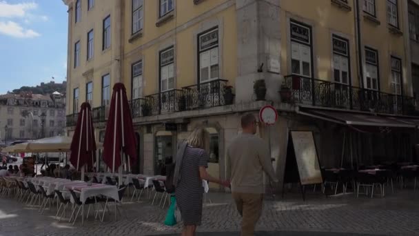 Caffè vicino a Piazza Rossio — Video Stock