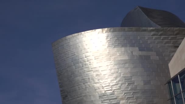 Detail der Außenverkleidung des Bilbao Guggenheim — Stockvideo