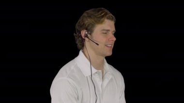 Adam müşteri çağrısını (şeffaf arka plan işleme)