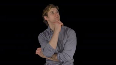 Adam görünüyor onu ve harikalar (şeffaf arka plan üzerinde)