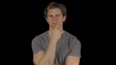 Genç adam merak (şeffaf arka plan olduğunu)