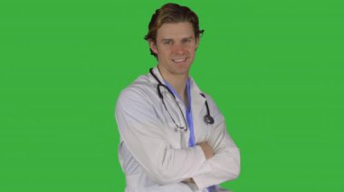 Dost erkek doktor kamera (yeşil anahtar kapatır)