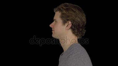 Profil ifadesiz bir adamın (şeffaf arka plan)