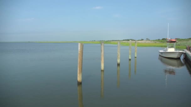 Dock am Ho-Brumm-Strand auf der Feuerinsel an einem schönen sonnigen Tag — Stockvideo