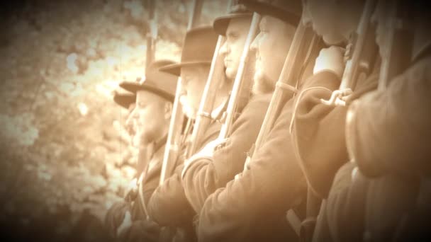Солдаты Гражданской войны получают последние приказы (Архив Версия для печати ) — стоковое видео