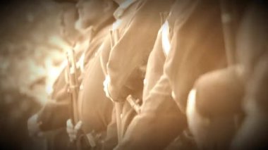 İç Savaş askerleri (Arşiv görüntüleri sürüm silahlar hazır olun)