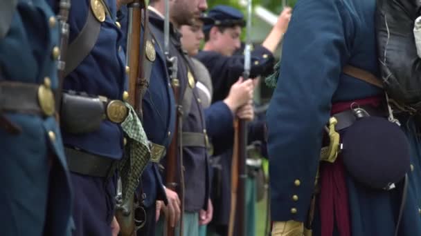 Inspección militar de soldados de la Guerra Civil — Vídeo de stock