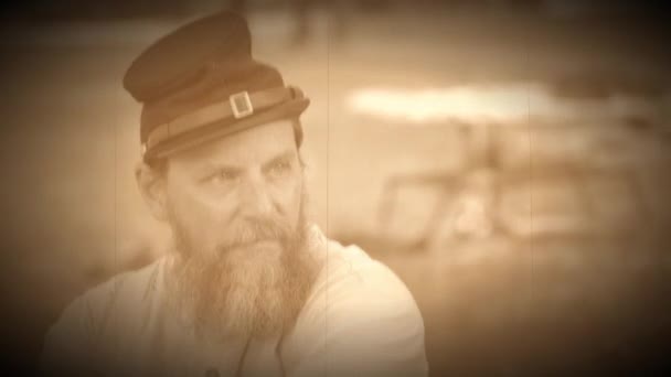 Soldato della Guerra Civile contemplando la guerra (Archivio Filmati Versione ) — Video Stock