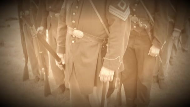 Burgeroorlog soldaten (Archive Footage versie) — Stockvideo