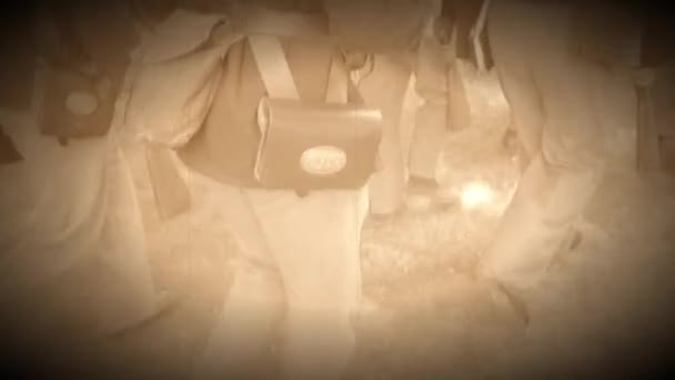 南北戦争兵士行進 (アーカイブ映像版のフル装備) — ストック動画