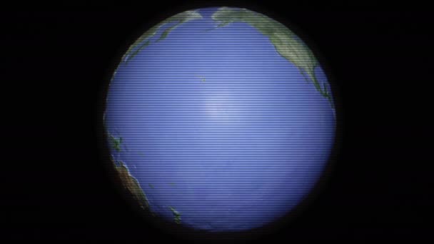 Центральная бесшовная петля оцифрованного земного шара — стоковое видео