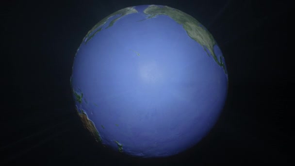Na střed bezešvé smyčka paprsků stylu Globe (modré světlo verze) — Stock video