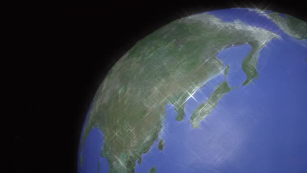 关闭中心无缝循环的顶部的光丝全球 （银版) — 图库视频影像
