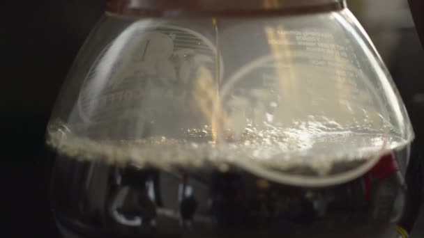 Kaffe droppar i potten — Stockvideo