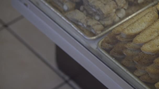 Pilha de biscotti simples pronto para venda — Vídeo de Stock