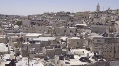 Pan from inside Muslim quarter of Jerusalem