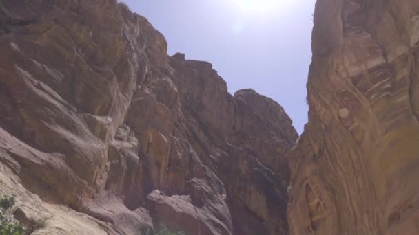 Der Canyon-Trail in die Petra — Stockvideo