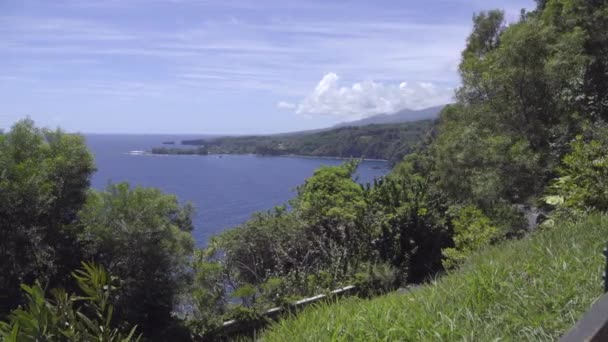 Toeristische rijden de weg naar hana in maui — Stockvideo