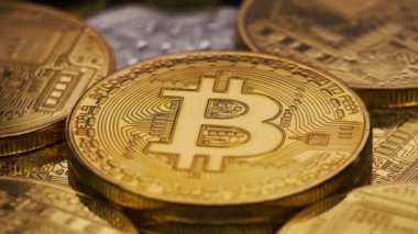 Şifreli para birimi Altın Bitcoin saat yönünde dönüyor - BTC - Bit Sikkesi. Makro çekim