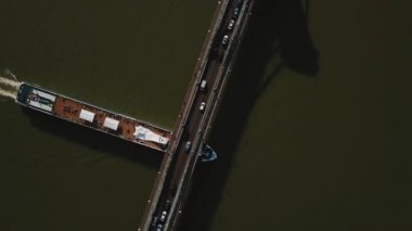 Güzel Budapeşte, Macaristan, başkenti, büyük hava görünümünü ve Tuna Nehri
