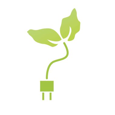 Bir yaprak beyaz bir arka plan üzerinde bir soket ile logo