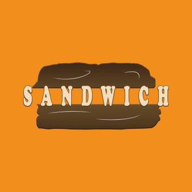 Turuncu arka plan logo illüstrasyon sandviç