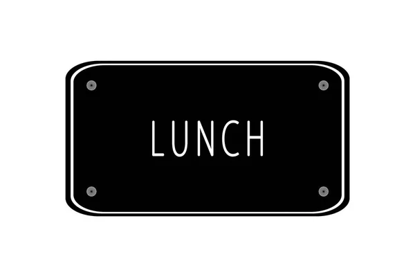 Almoço escrito em um quadro-negro em um fundo branco — Fotografia de Stock