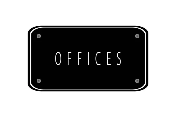 Oficinas escritas en pizarra sobre fondo negro —  Fotos de Stock