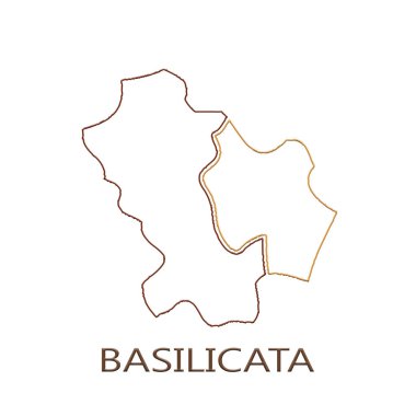 Basilicata bölge beyaz arka plan üzerinde