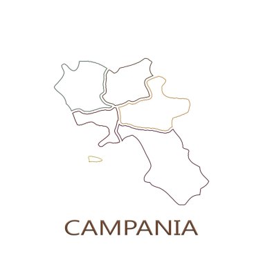 Campania harita beyaz arka plan üzerinde