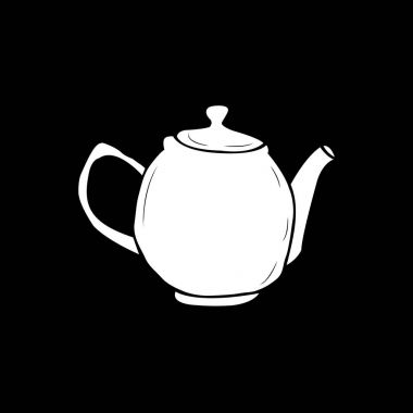 Siyah bir arka plan üzerinde beyaz bir vazo çizim