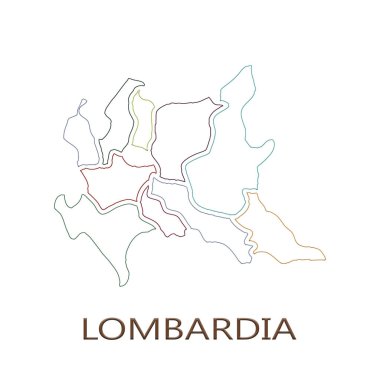 Beyaz arka plan üzerinde Lombardia bölgesi