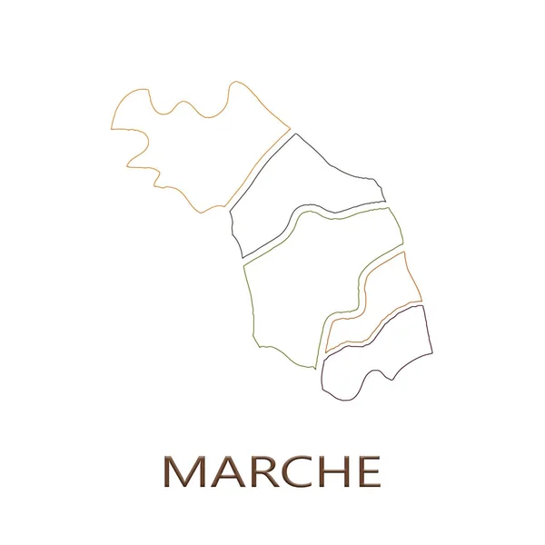 Marche Region auf weißem Hintergrund — Stockfoto