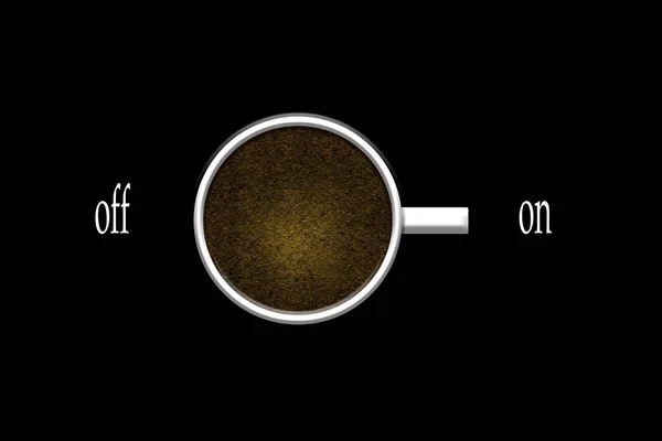 Infographic cup of coffee on a black background — Stock Photo, Image