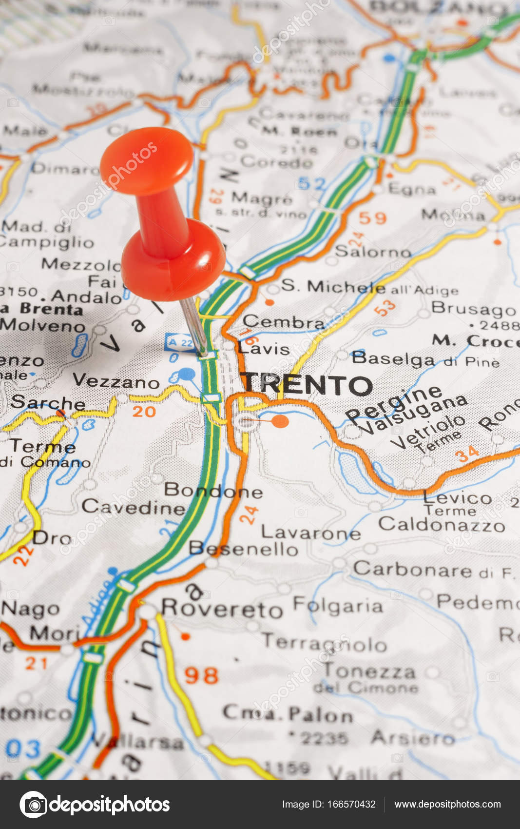 trento mapa Mapa de trento | Trento en un mapa de Italia — Foto de stock  trento mapa