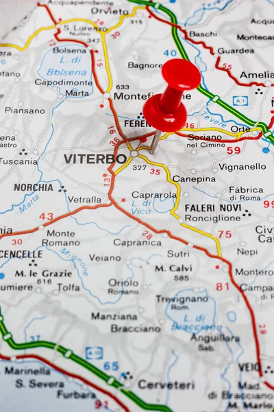 Road map of the city of Viterbo Italy