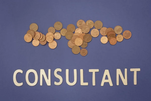 Consultant written with wooden letters on a blue background — Stock Photo, Image