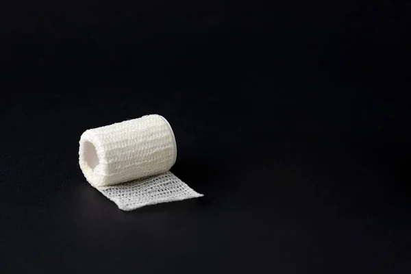 Bandage Black Background Mean Concept Health Prevention — Stock Photo, Image